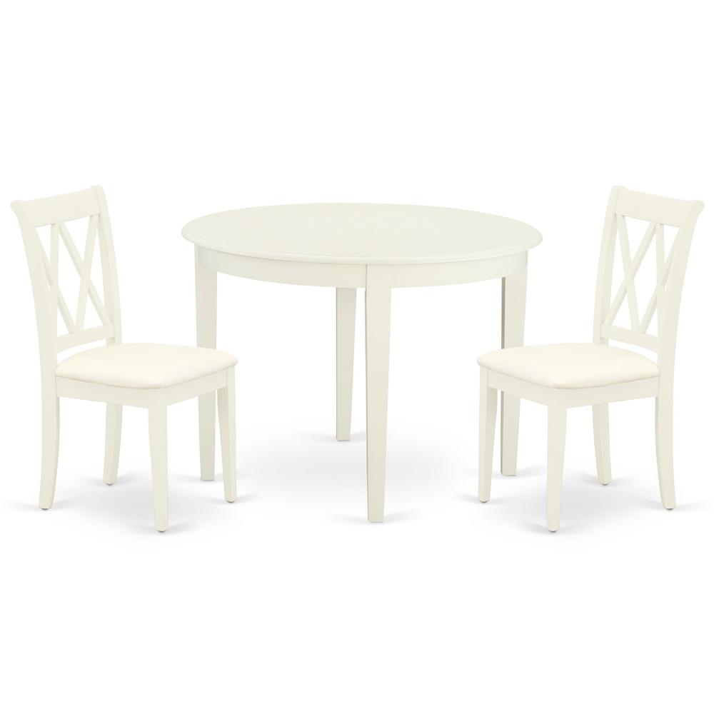 Dining Room Set Linen White, BOCL3-WHI-C. Picture 1