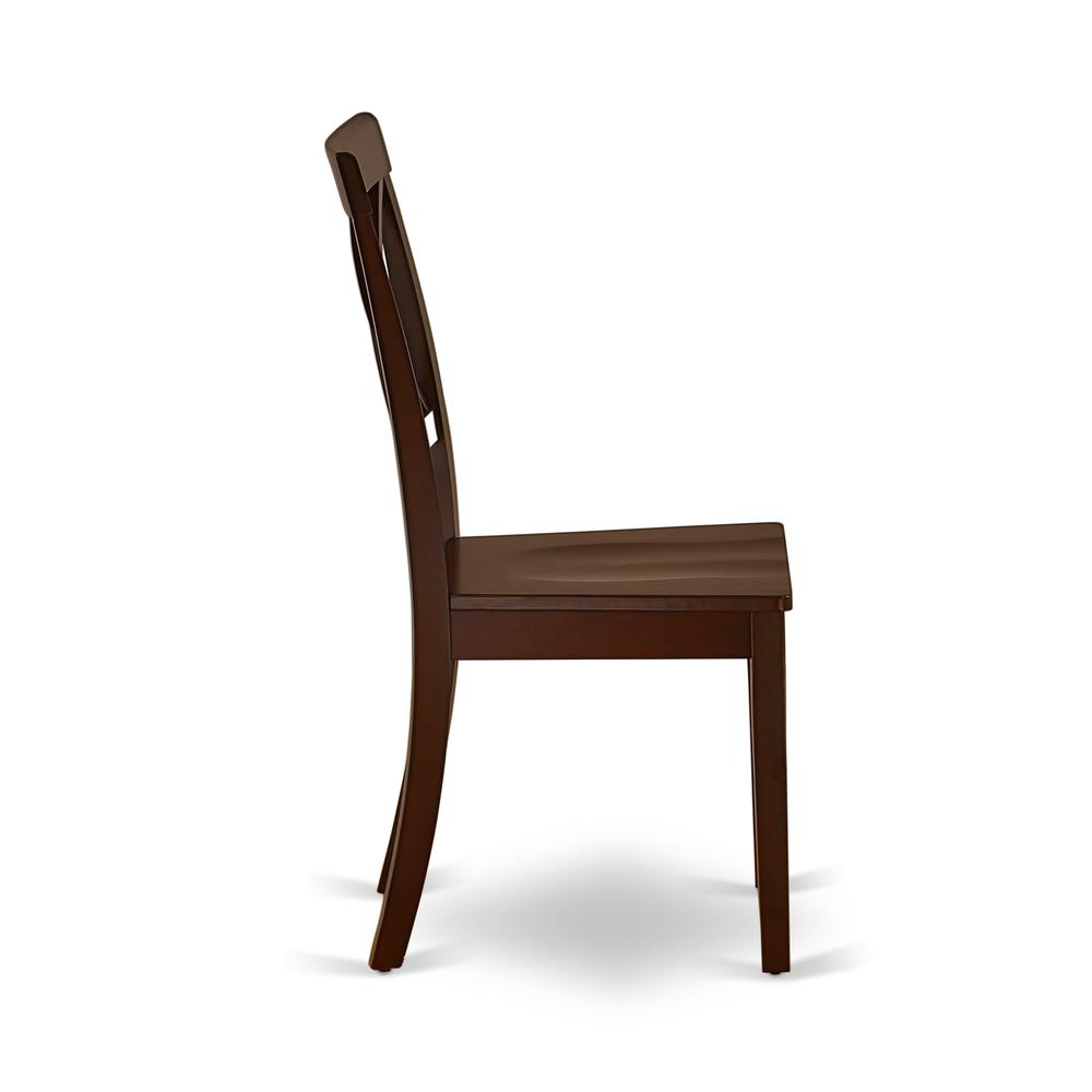 AMBO3-MAH-W 3 Pc Dining Room Set - 1 Round Pedestal Table and 2 Mahogany Dinning Chairs - Mahogany Finish. Picture 6