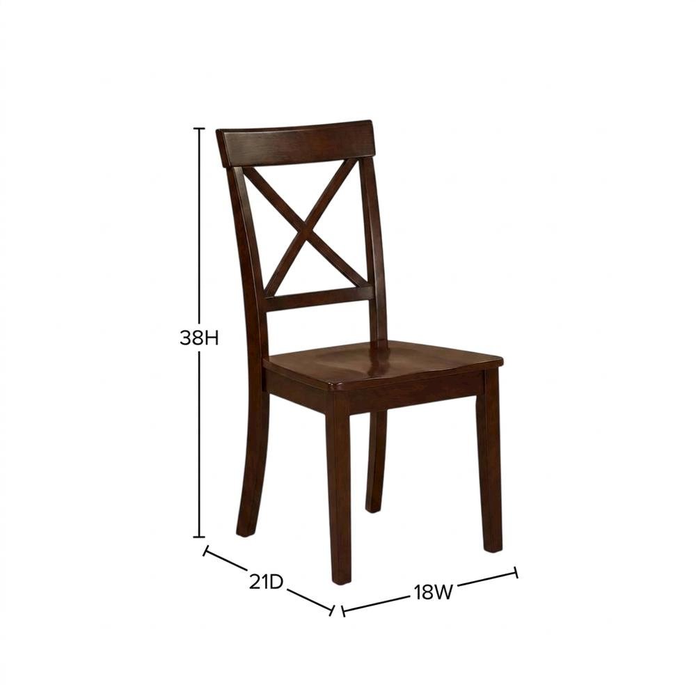 Linen-Upholstered Dining Chair with Solid Wood Legs for Dining Room, Mahogany, Set of 2. Picture 6