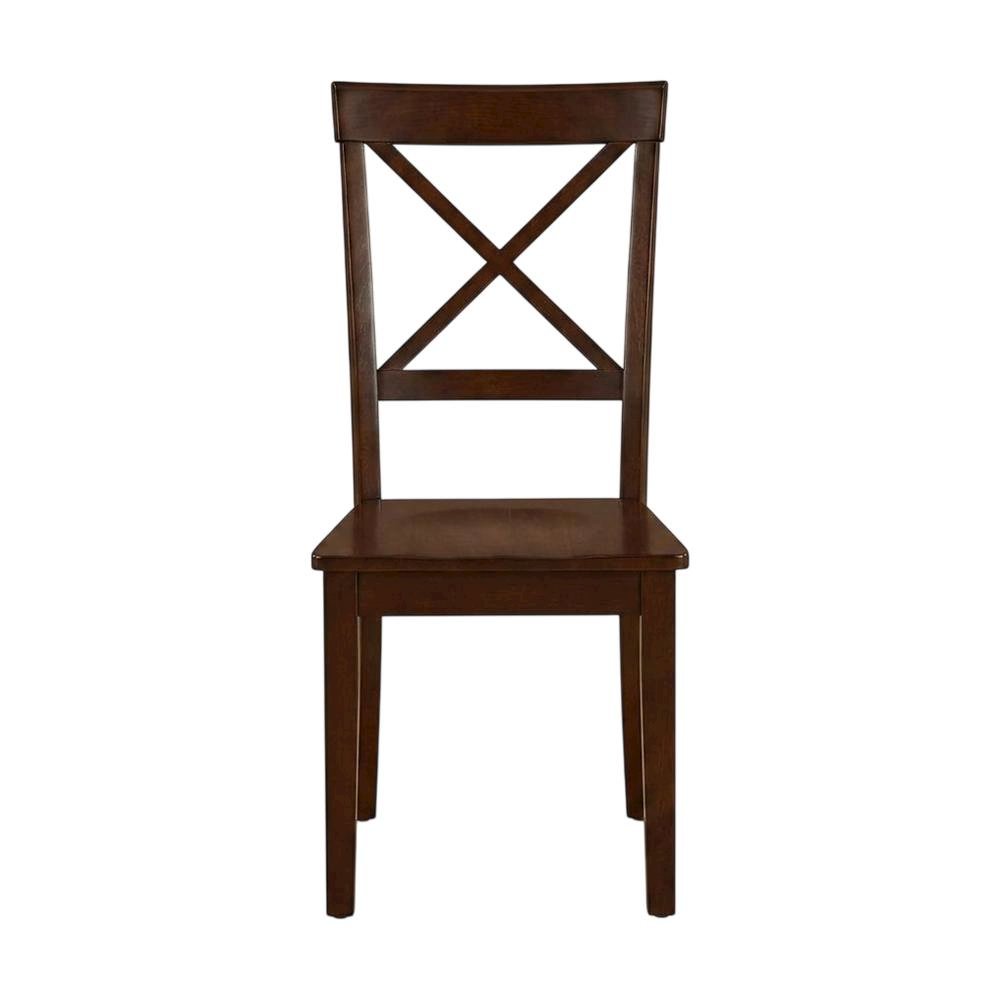 Linen-Upholstered Dining Chair with Solid Wood Legs for Dining Room, Mahogany, Set of 2. Picture 2