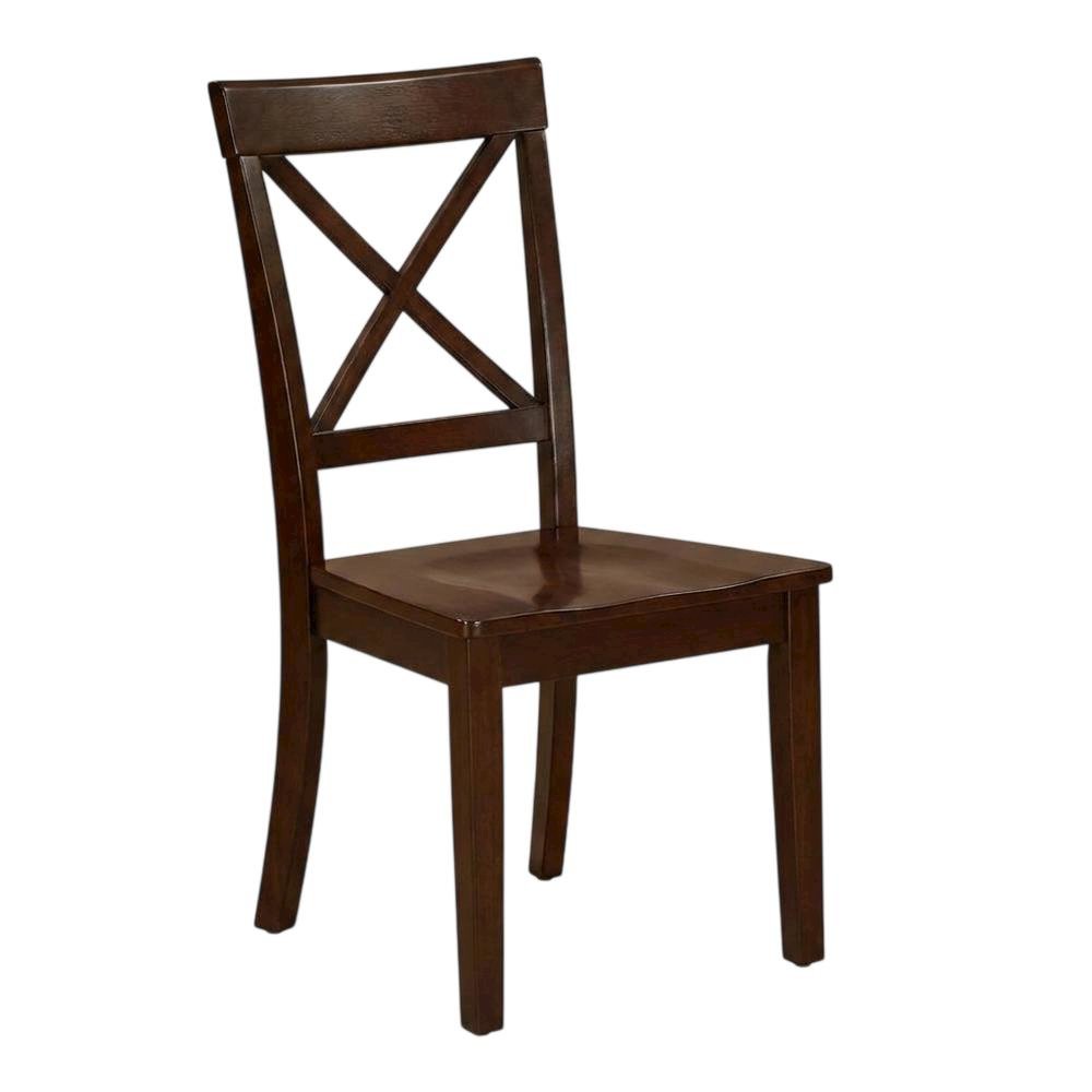 Linen-Upholstered Dining Chair with Solid Wood Legs for Dining Room, Mahogany, Set of 2. Picture 5