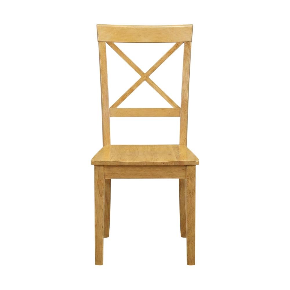 Dining Chair with High Back for Kitchen and Dining Room Table, Oak, Set of 2. Picture 1