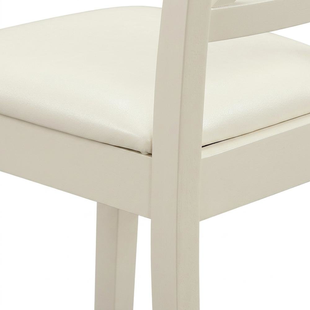 Linen-Upholstered Dining Chair with Solid Wood Legs for Dining Room, Linen White, Set of 2. Picture 8