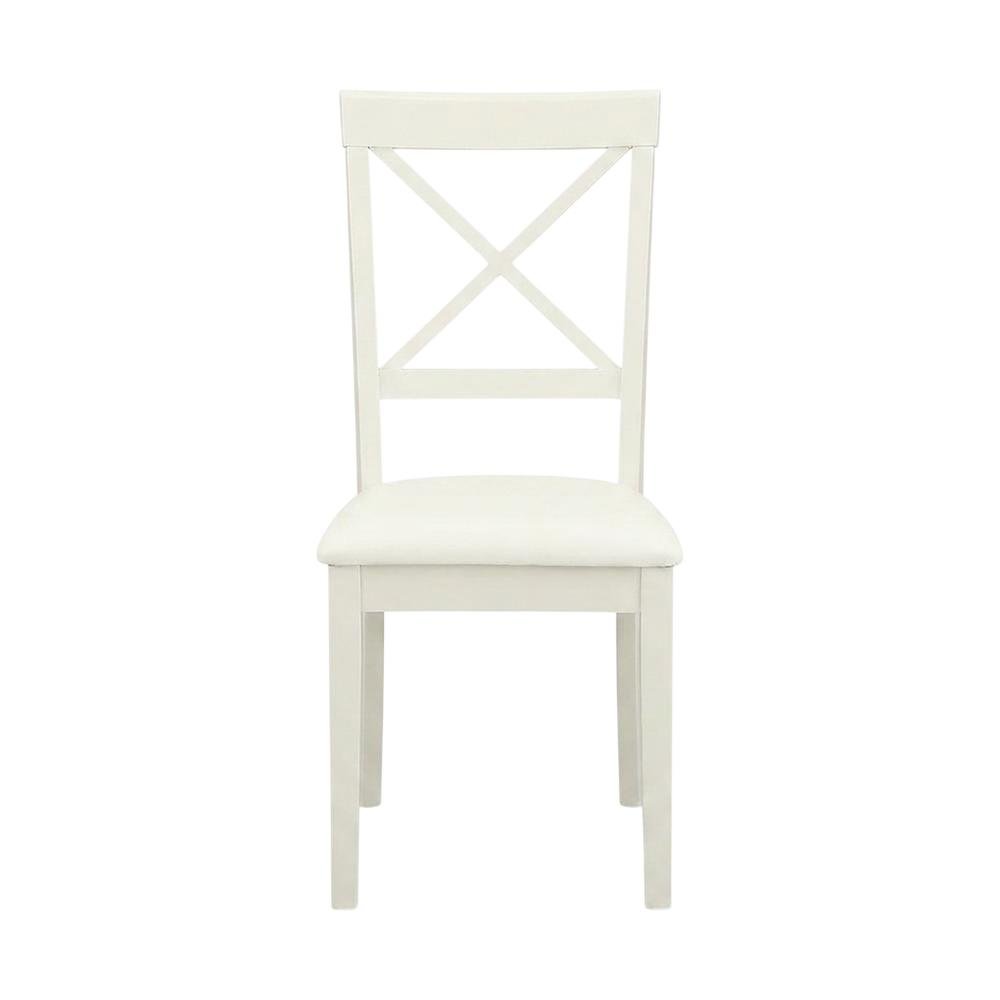 Linen-Upholstered Dining Chair with Solid Wood Legs for Dining Room, Linen White, Set of 2. Picture 2