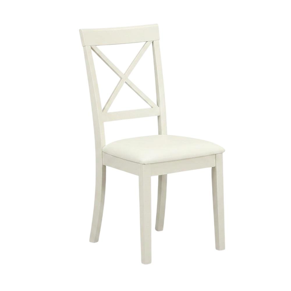 Linen-Upholstered Dining Chair with Solid Wood Legs for Dining Room, Linen White, Set of 2. Picture 5