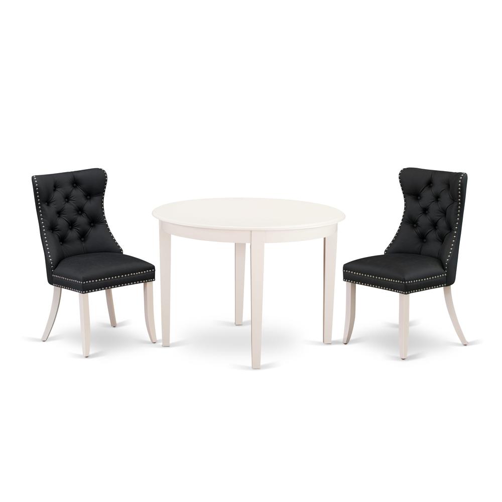 3 Piece Kitchen Table Set Contains a Round Dining Table. Picture 6
