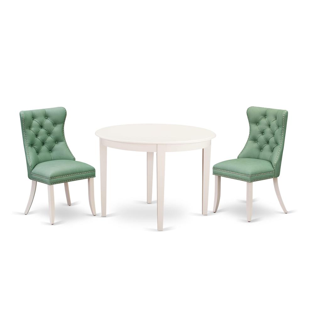 3 Piece Modern Dining Table Set Contains a Round Kitchen Table. Picture 1