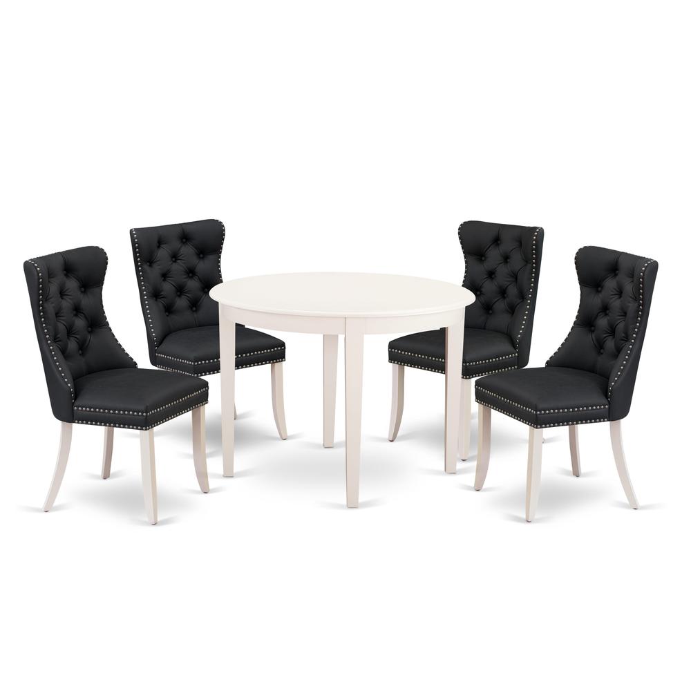 5 Piece Kitchen Table & Chairs Set Consists of a Round Dining Table. Picture 6