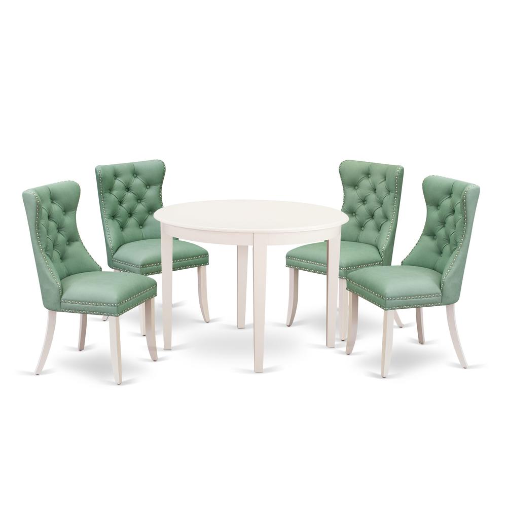 5 Piece Dining Room Furniture Set Consists of a Round Kitchen Table. Picture 1
