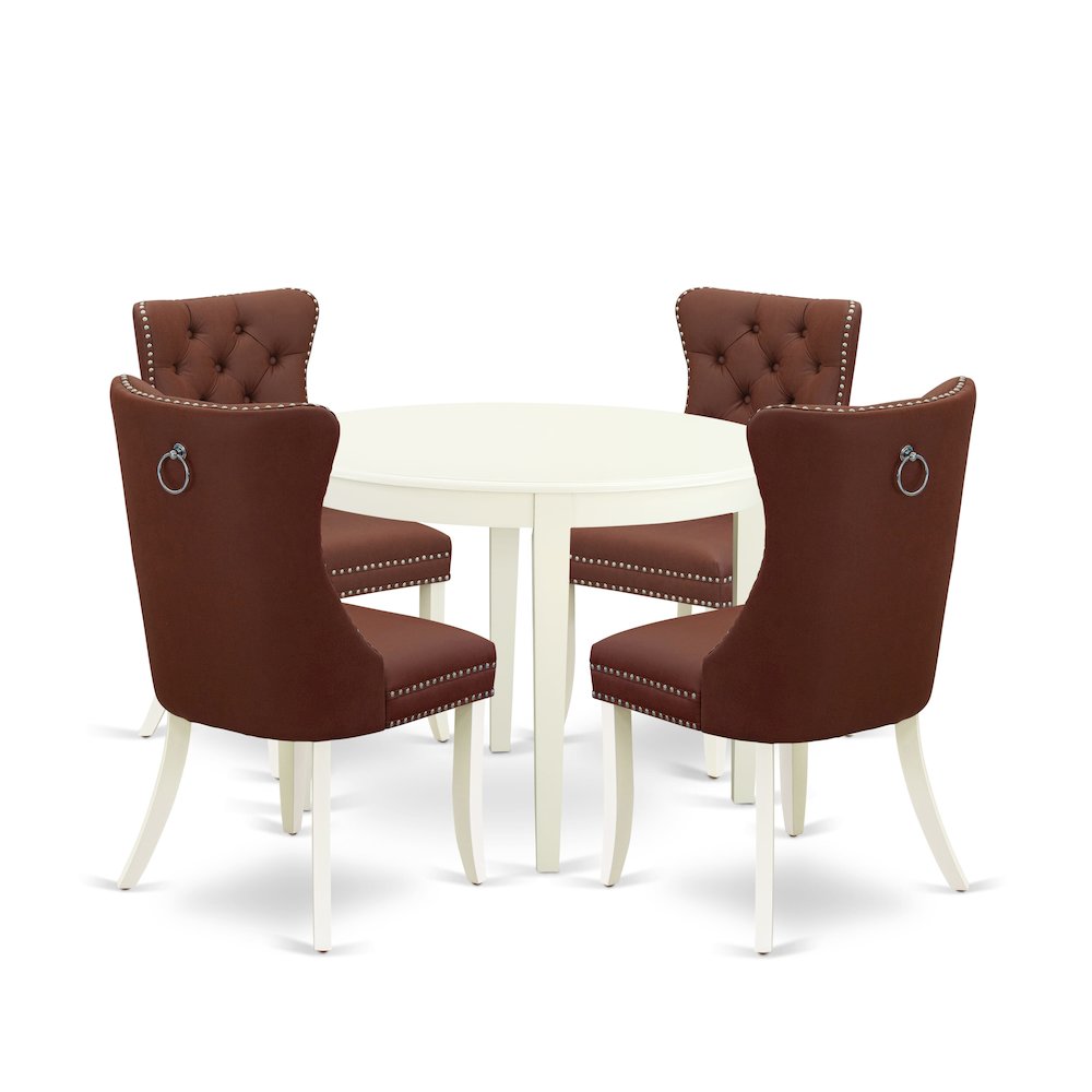 5 Piece Dining Set for Small Spaces Consists of a Round Kitchen Table. Picture 1