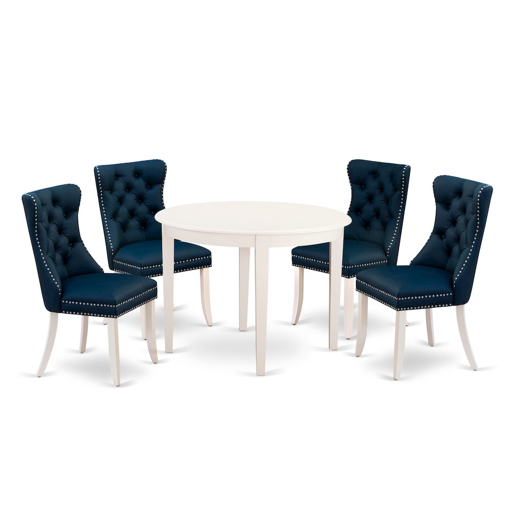 5 Piece Dining Room Furniture Set Consists of a Round Kitchen Table. Picture 1