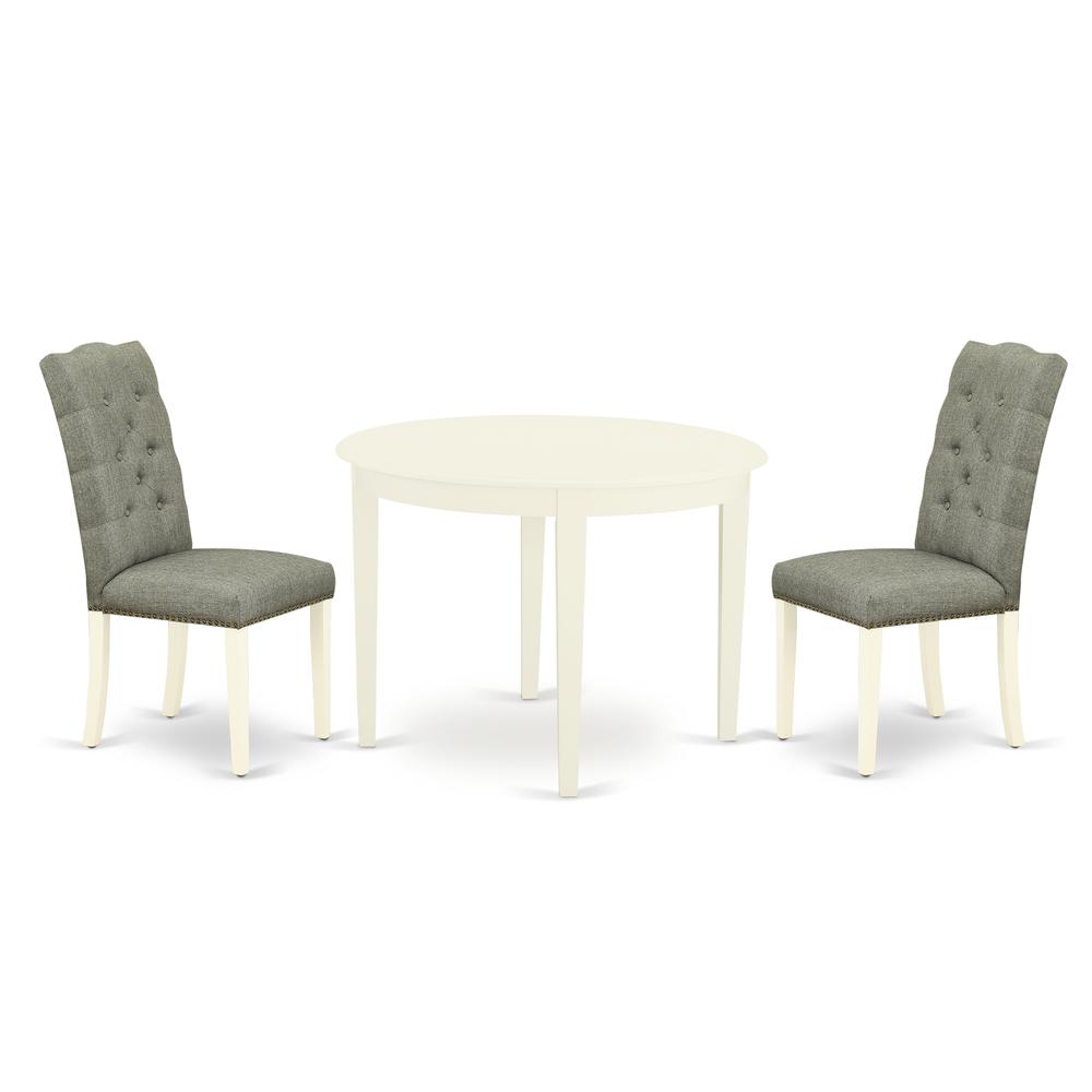 Dining Room Set Linen White, BOEL3-WHI-07. Picture 1