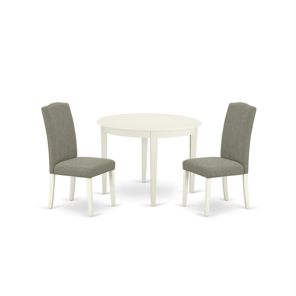 Dining Room Set Linen White, BOEN3-LWH-06. Picture 1