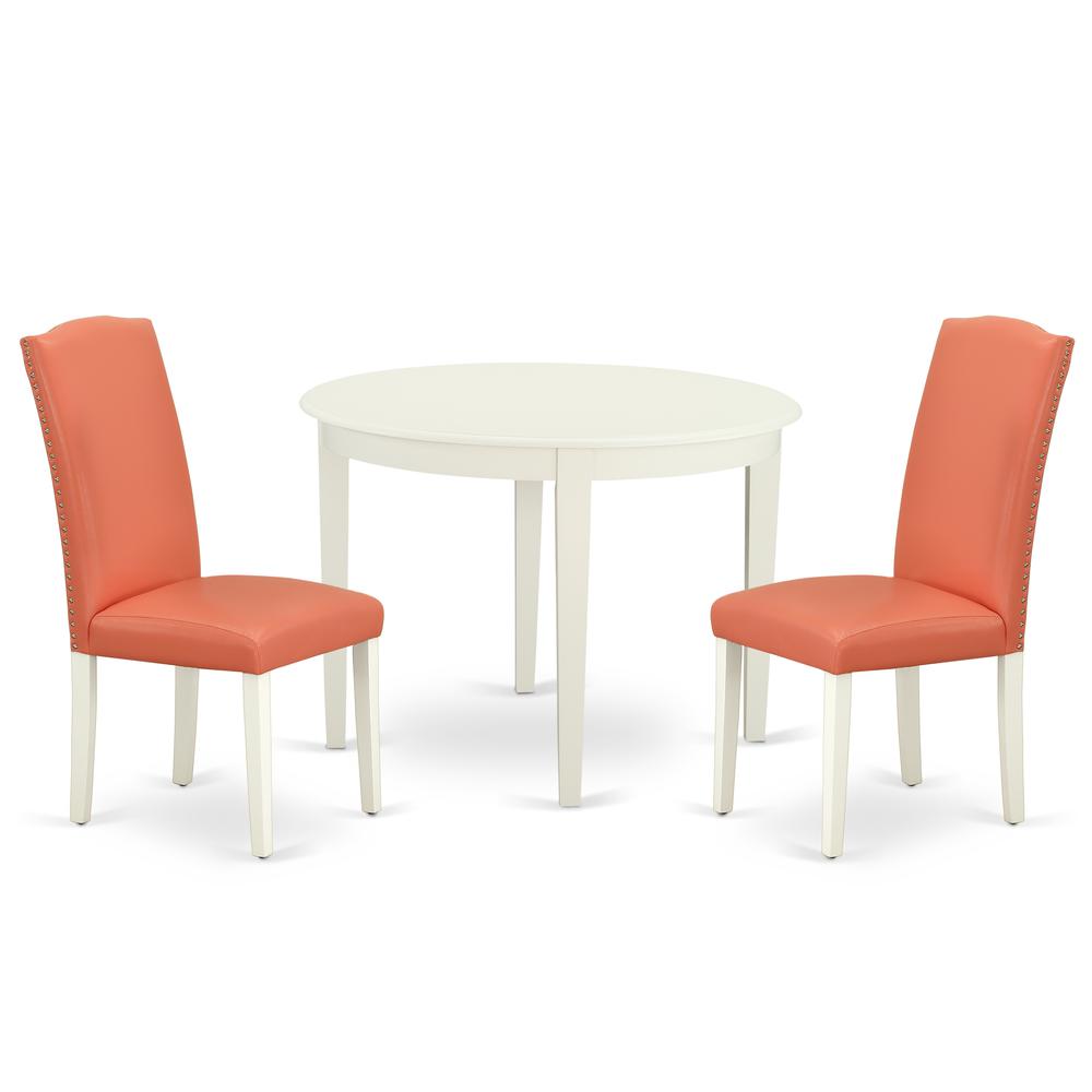 Dining Room Set Linen White, BOEN3-LWH-78. Picture 1