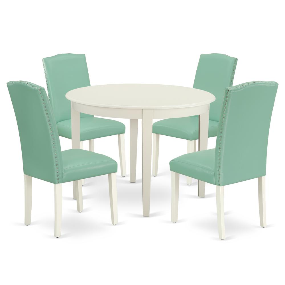Dining Room Set Linen White, BOEN5-LWH-57. Picture 1
