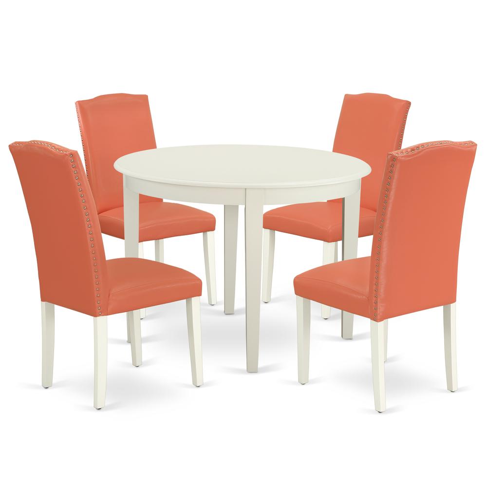 Dining Room Set Linen White, BOEN5-LWH-78. Picture 1