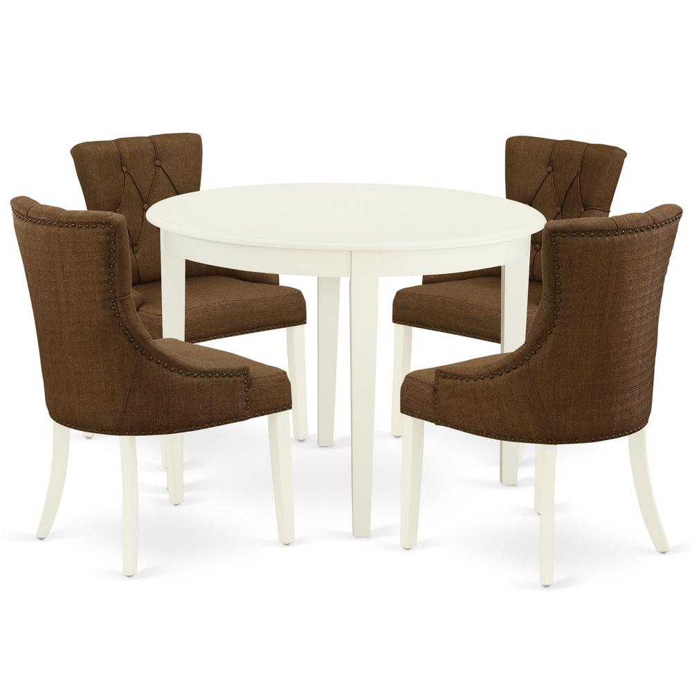 Dining Room Set Linen White, BOFR5-WHI-18. Picture 1