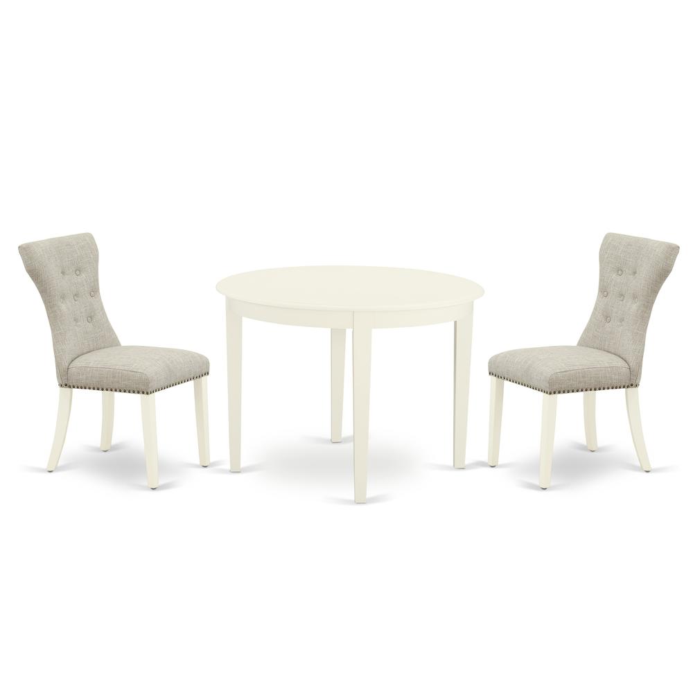 Dining Room Set Linen White, BOGA3-WHI-35. Picture 1