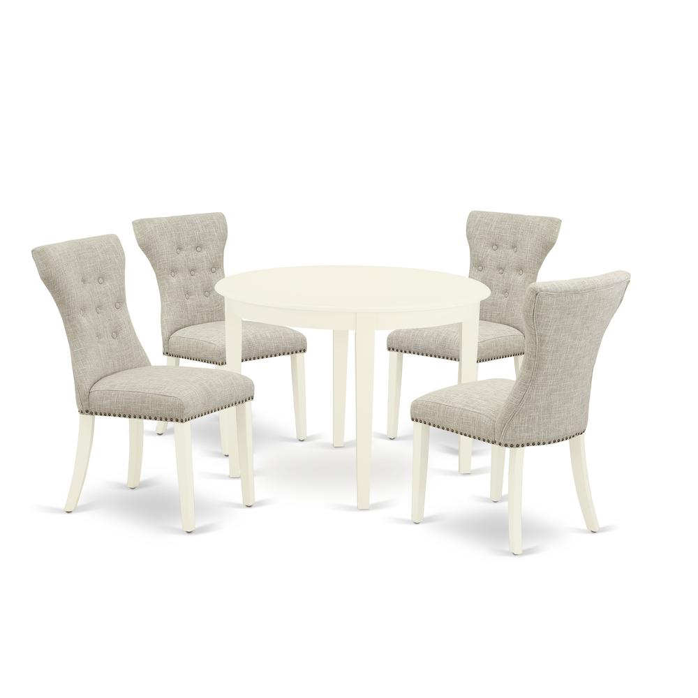 Dining Room Set Linen White, BOGA5-WHI-35. Picture 1
