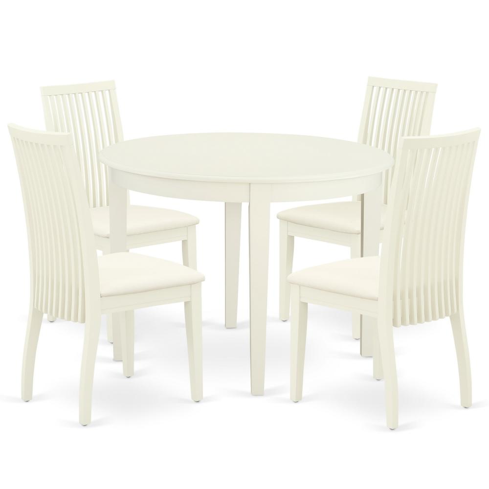 Dining Room Set Linen White, BOIP5-WHI-C. Picture 1