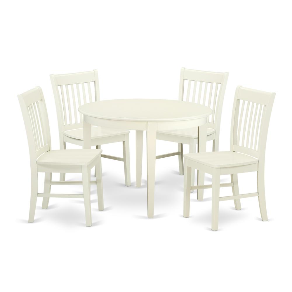 Dining Room Set Linen White, BONO5-LWH-W. Picture 1