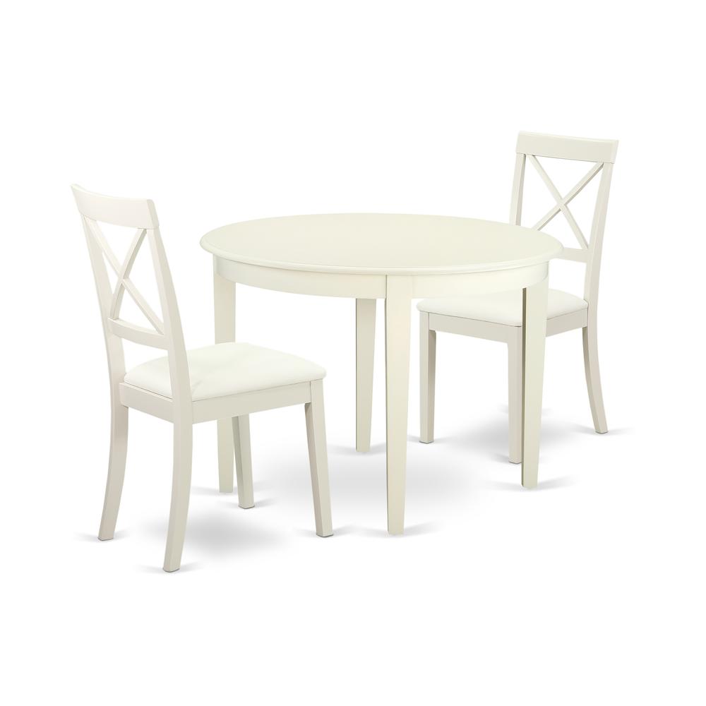 Dining Room Set Linen White, BOST3-LWH-LC. Picture 1