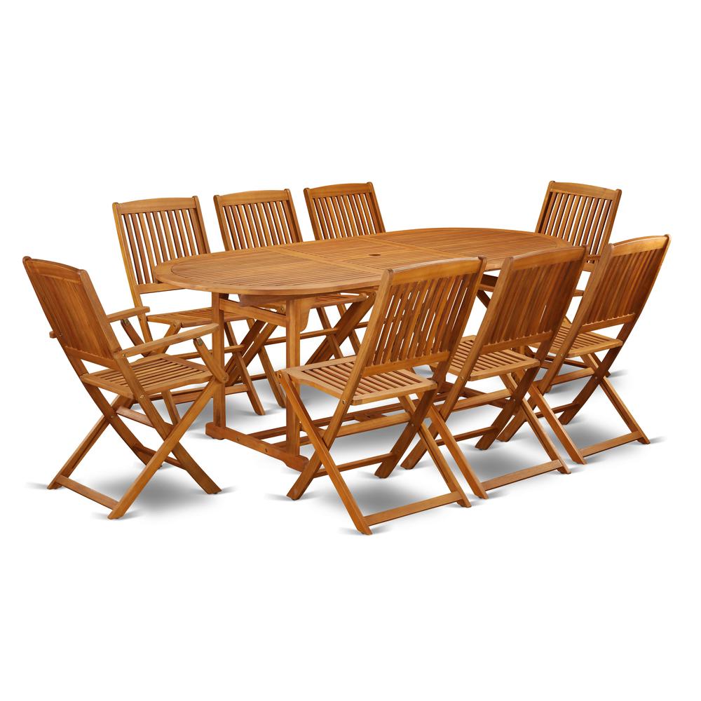 Wooden Patio Set Natural Oil, BSCM92CANA. Picture 1