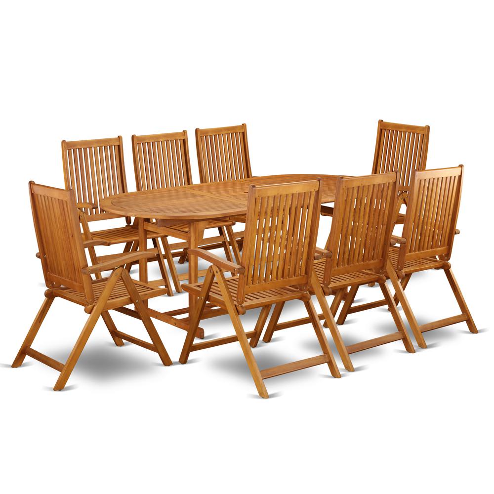 Wooden Patio Set Natural Oil, BSCN9NC5N. Picture 1