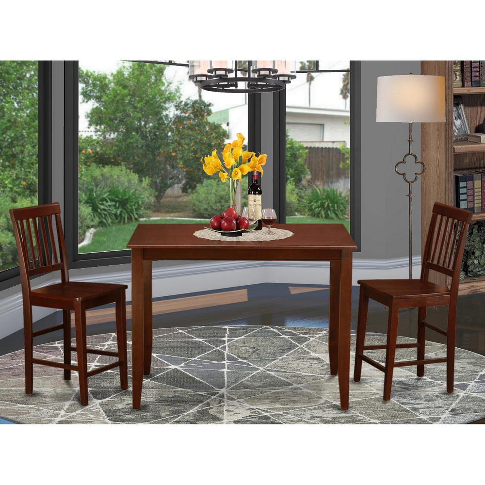3  Pc  pub  Table  set-Table  and  2  Wood  counter  Chairs. Picture 1