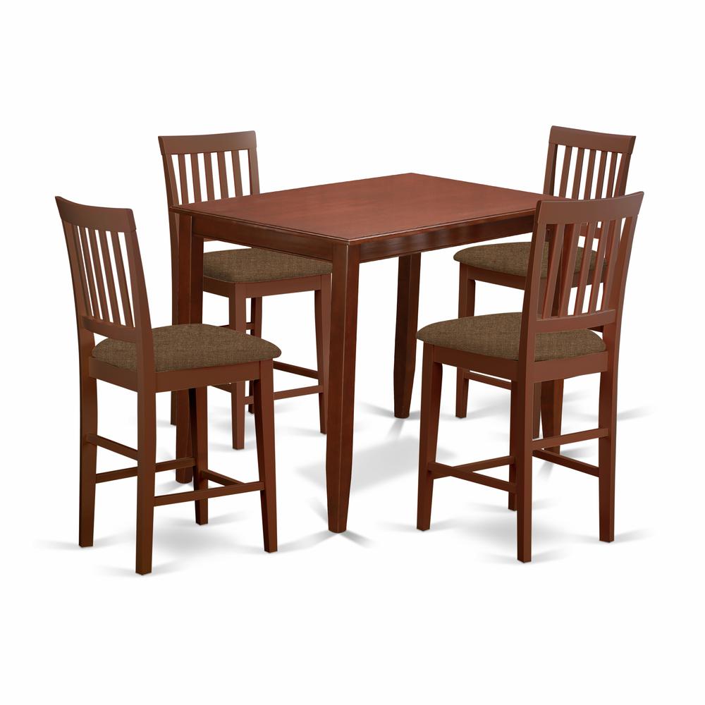 BUVN5-MAH-C 5 Pc pub Table set-pub Table and 4 counter Chairs.. Picture 1
