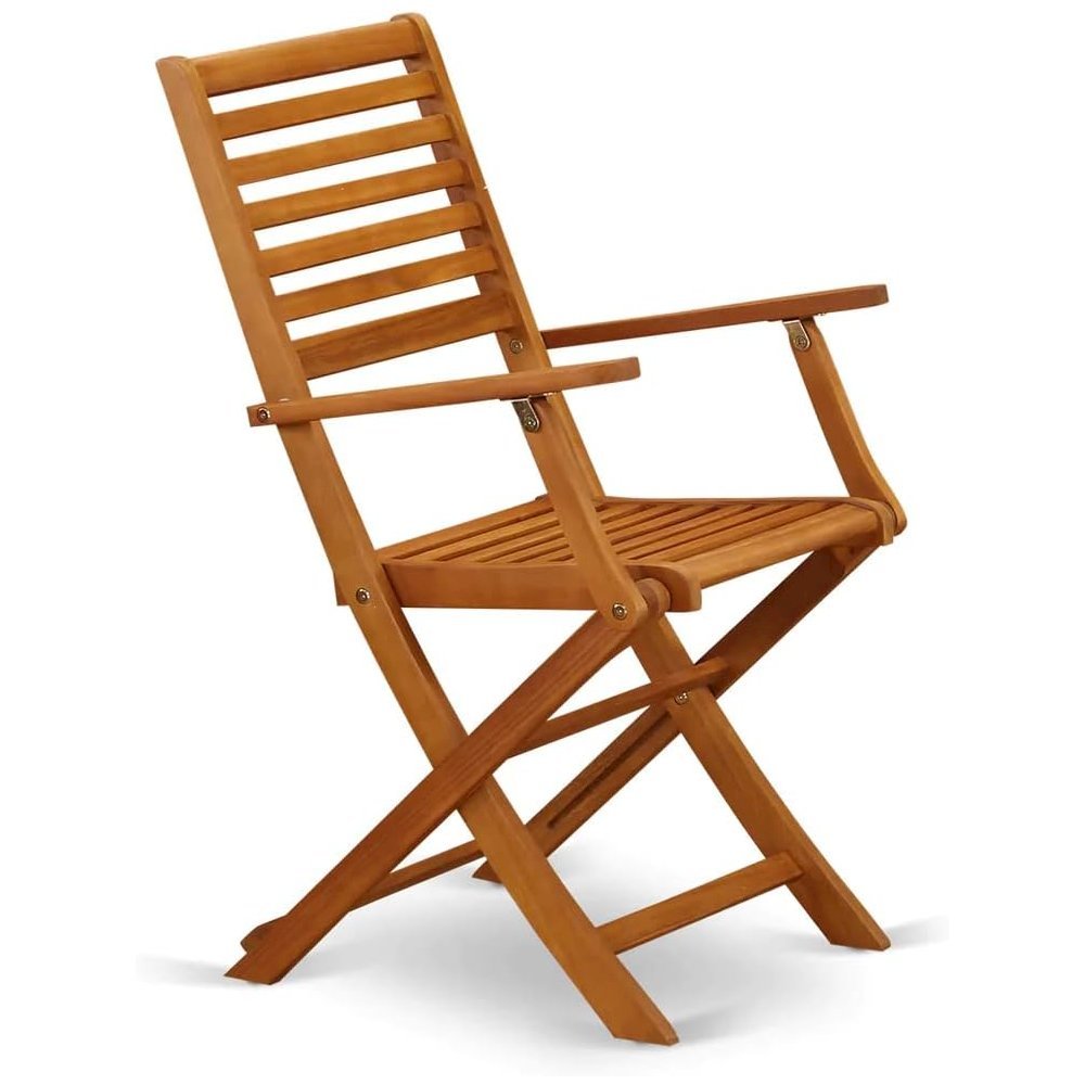 Oil-Finish Wooden Patio Set with Dining Table and 4 Chairs. Picture 7