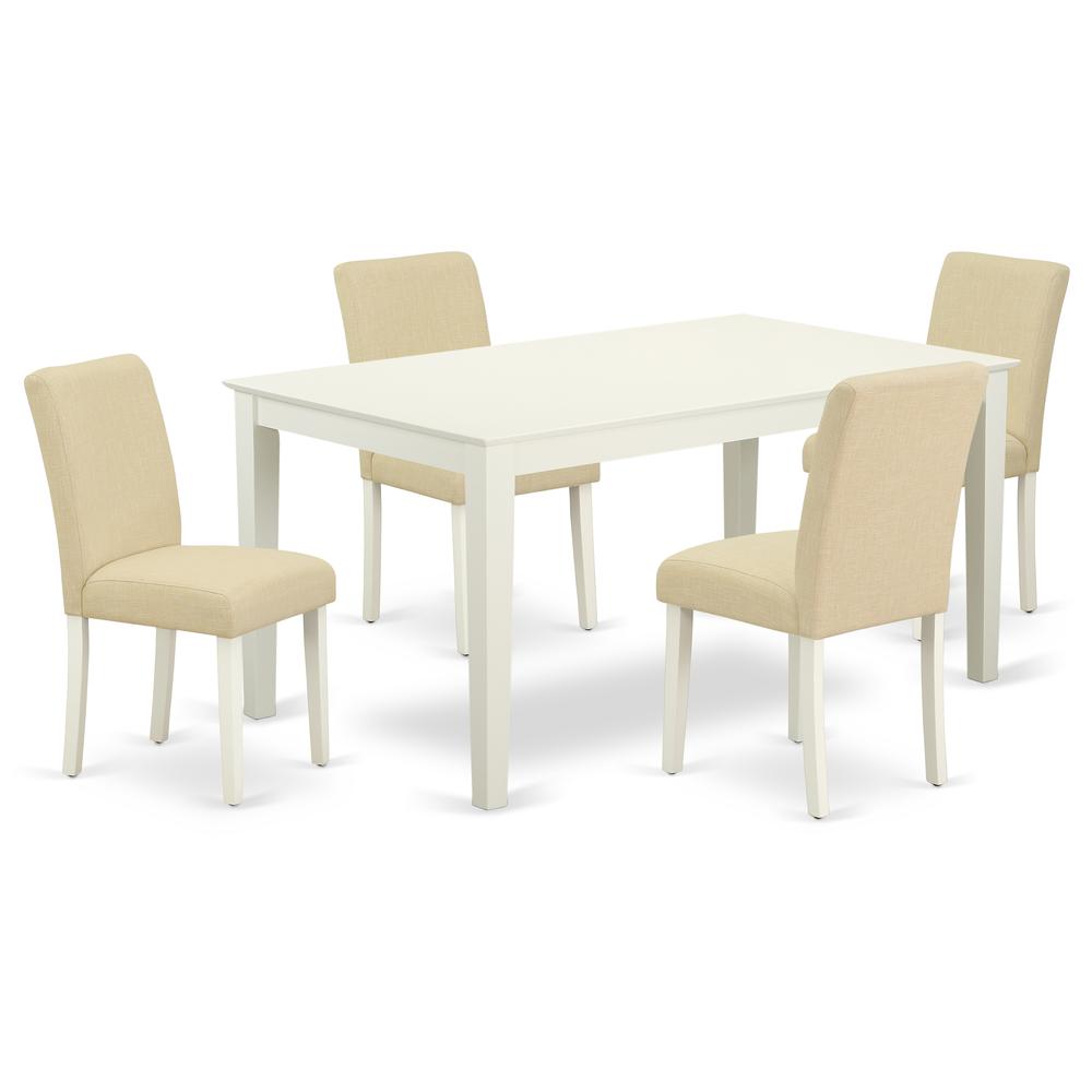 Dining Room Set Linen White, CAAB5-LWH-02. Picture 1