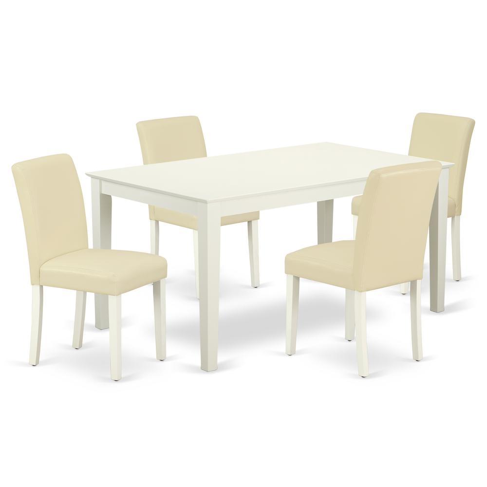 Dining Room Set Linen White, CAAB5-LWH-64. Picture 1