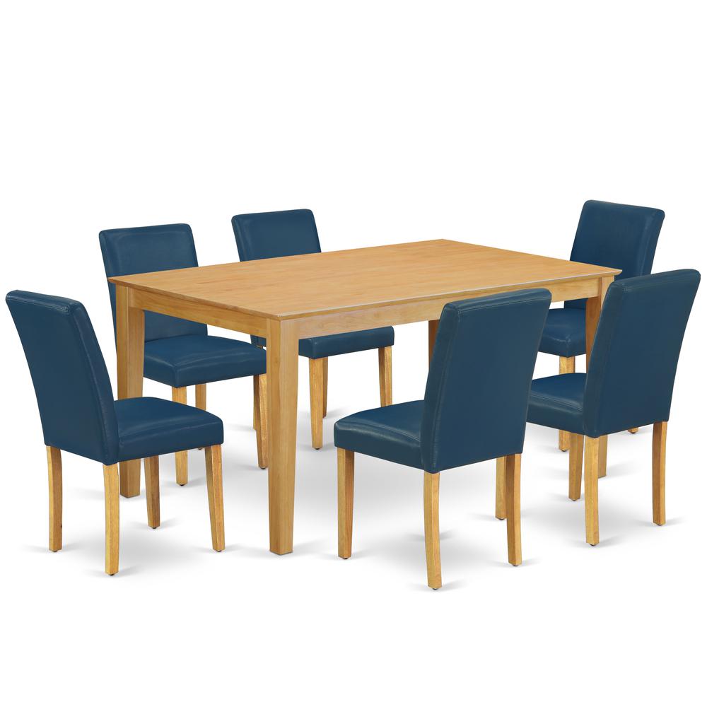Dining Room Set Oak, CAAB7-OAK-55. Picture 1