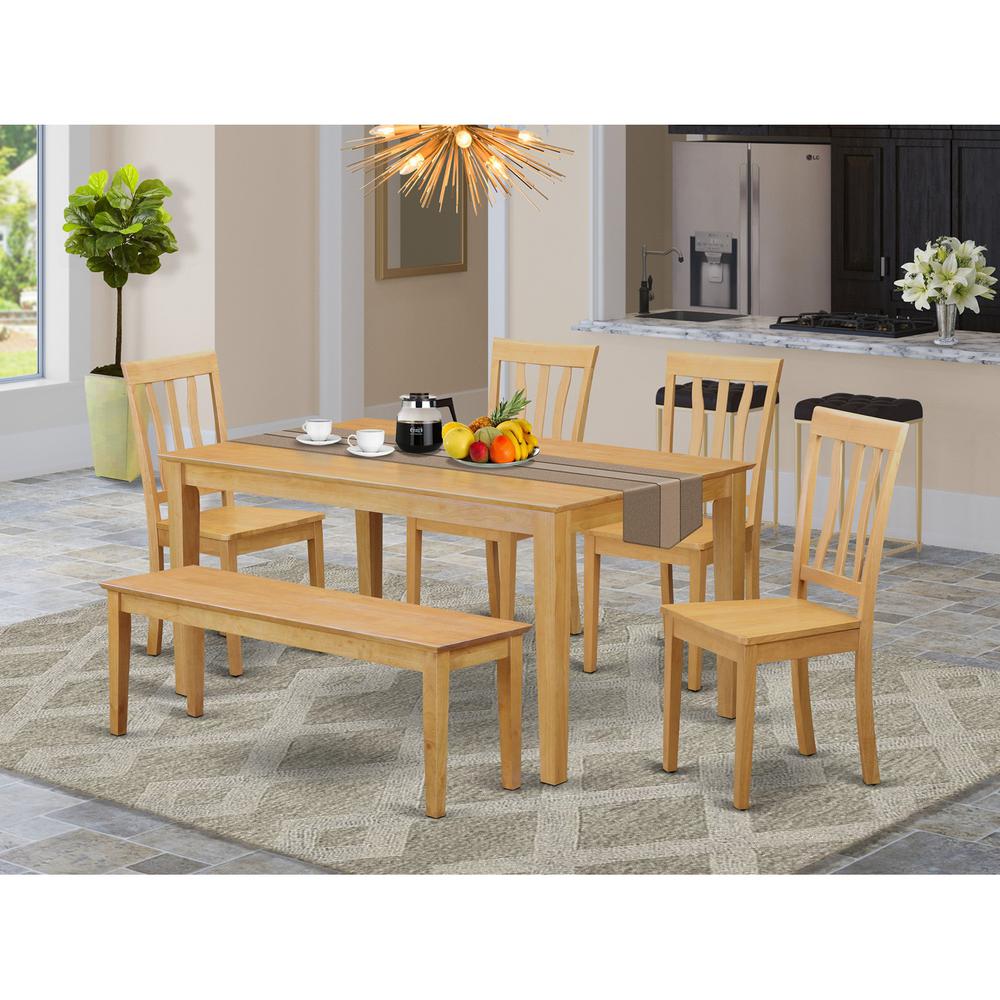 6  PC  Table  and  chair  set  -  Kitchen  dinette  Table  and  4  Dining  Chairs  with  bench. Picture 2