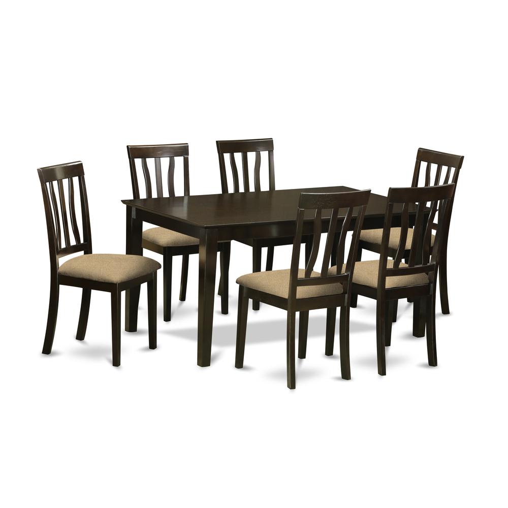 CAAN7-CAP-C 7 PC Dining room set for 6-Dining Table and 6 Dining Chairs. Picture 1