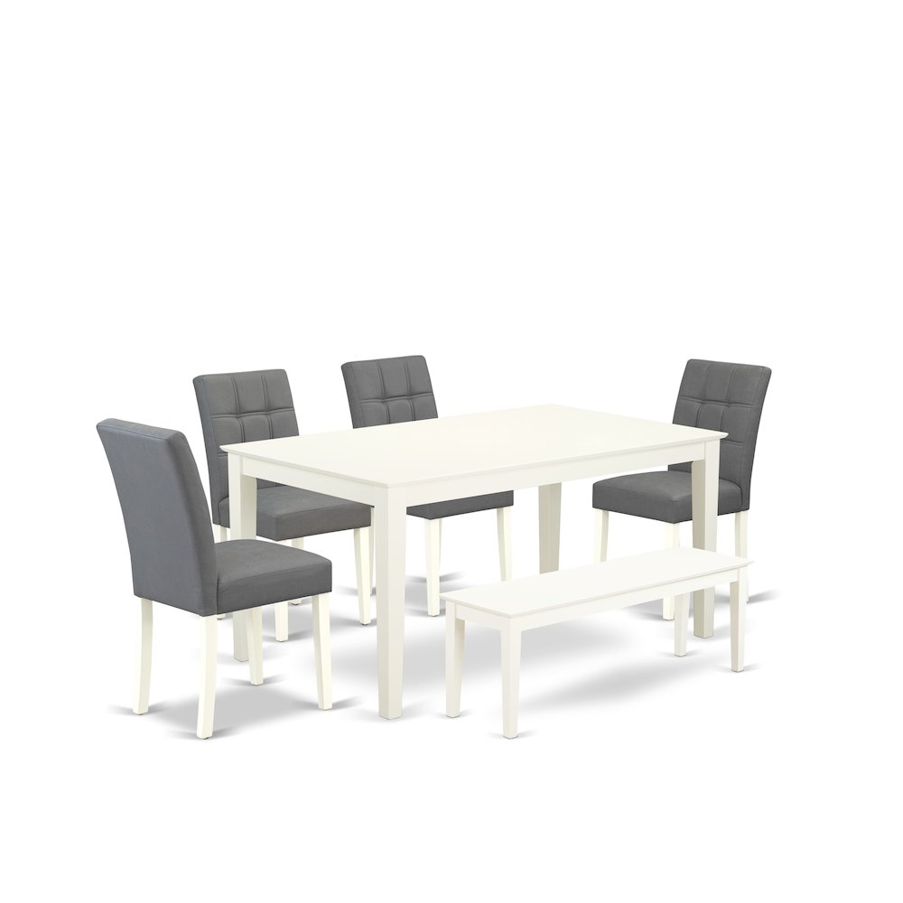 6 Piece Dining Table Set contain A Modern Table a Wooden Bench. Picture 1