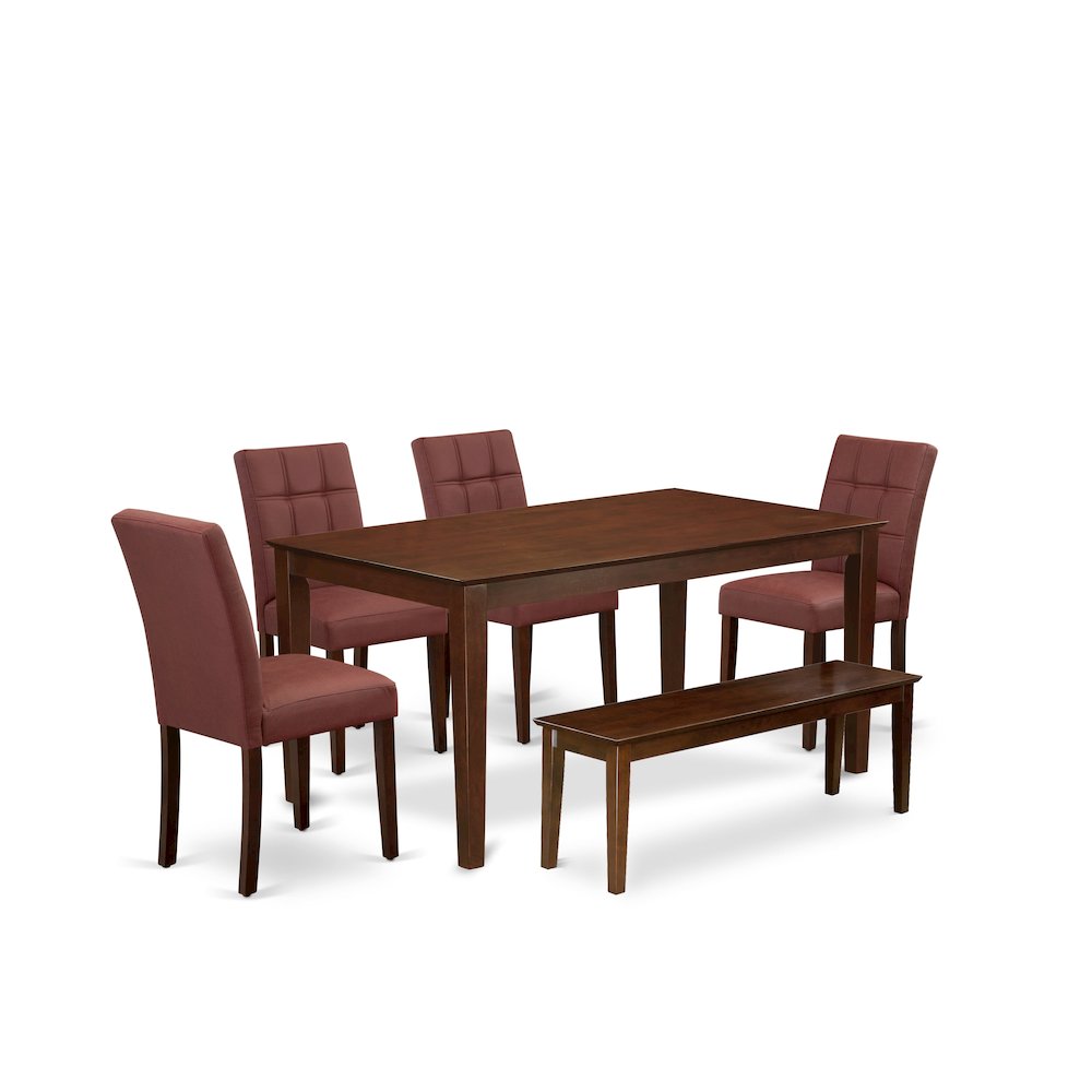 6 Piece Mid Century Modern Dining Set consists A Mid Century Table. Picture 1