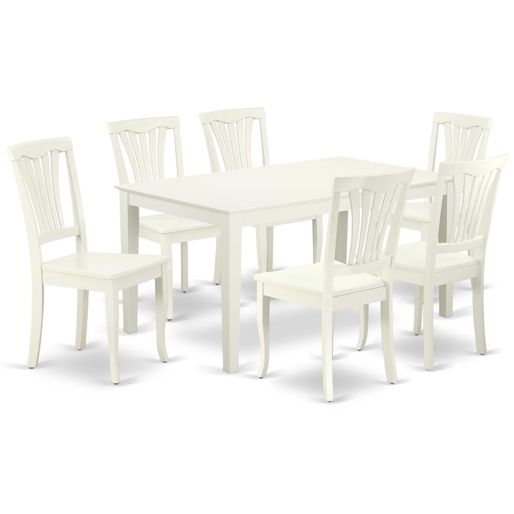 Dining Room Set Linen White, CAAV7-LWH-W. Picture 1