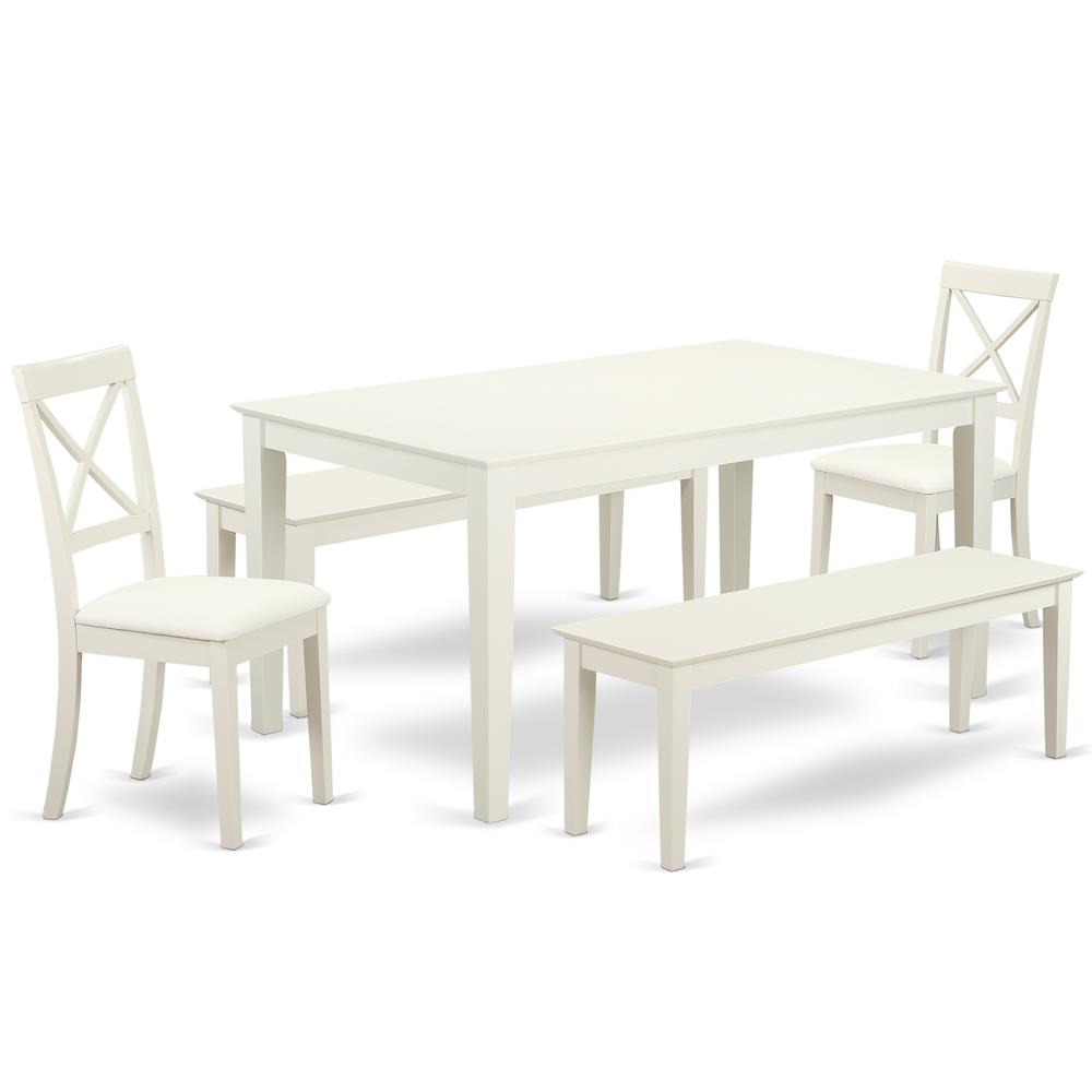 Dining Room Set Linen White, CABO5C-LWH-LC. Picture 1