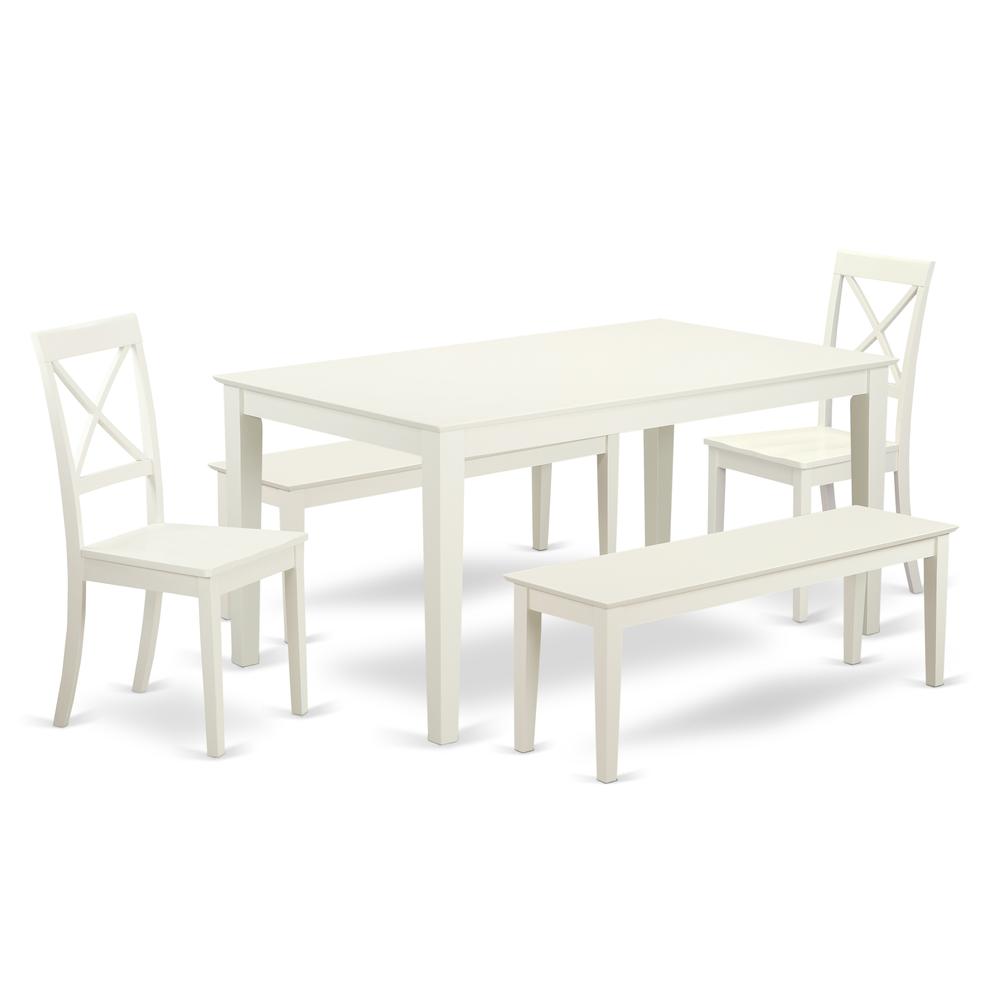 Dining Room Set Linen White, CABO5C-LWH-W. Picture 1