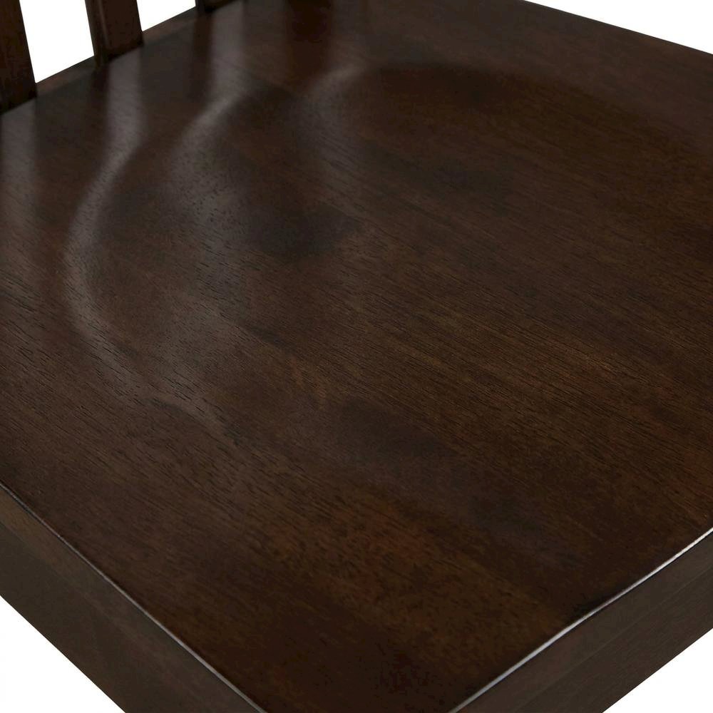 Solid Wood Slat-Back Dining Chairs with Wood Seat for Dining Room, Set of 2. Picture 7