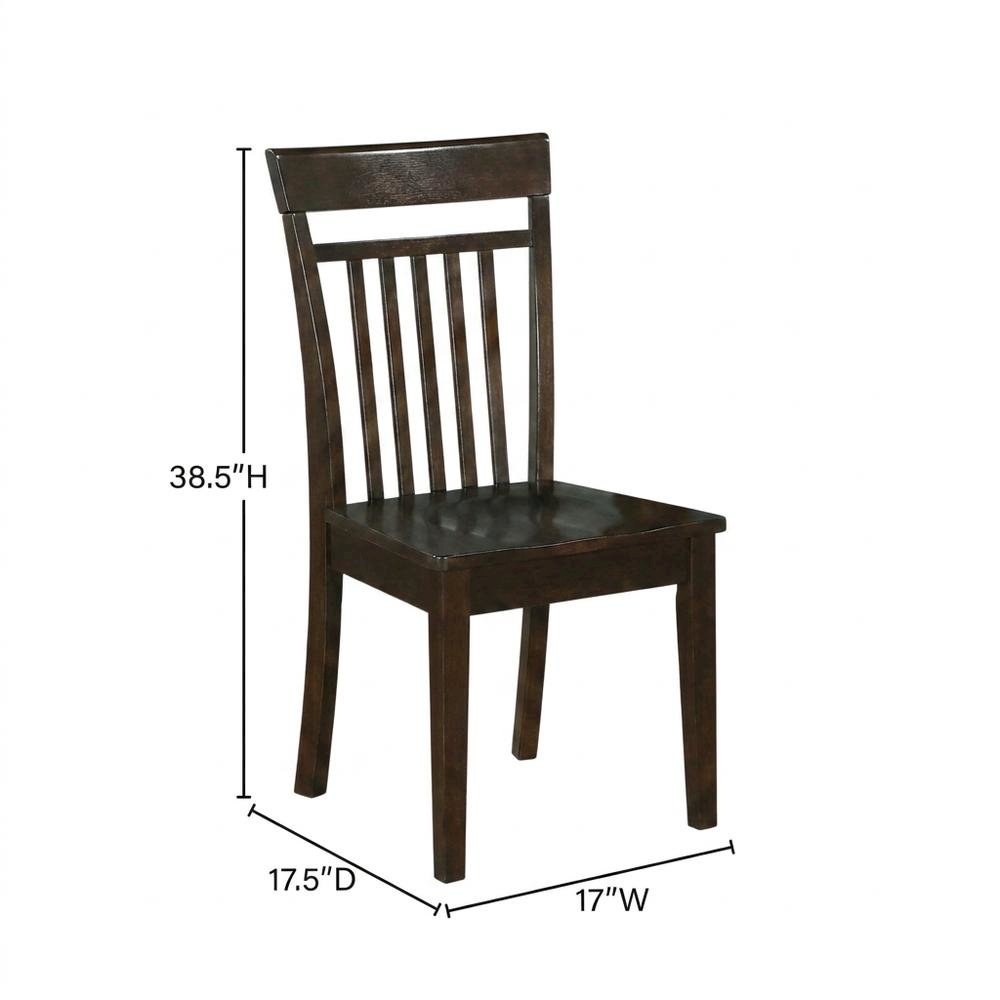 Solid Wood Slat-Back Dining Chairs with Wood Seat for Dining Room, Set of 2. Picture 6