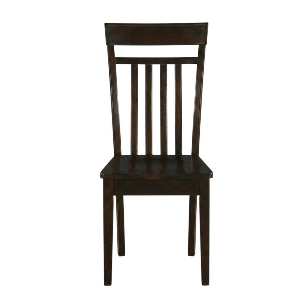 Solid Wood Slat-Back Dining Chairs with Wood Seat for Dining Room, Set of 2. Picture 2