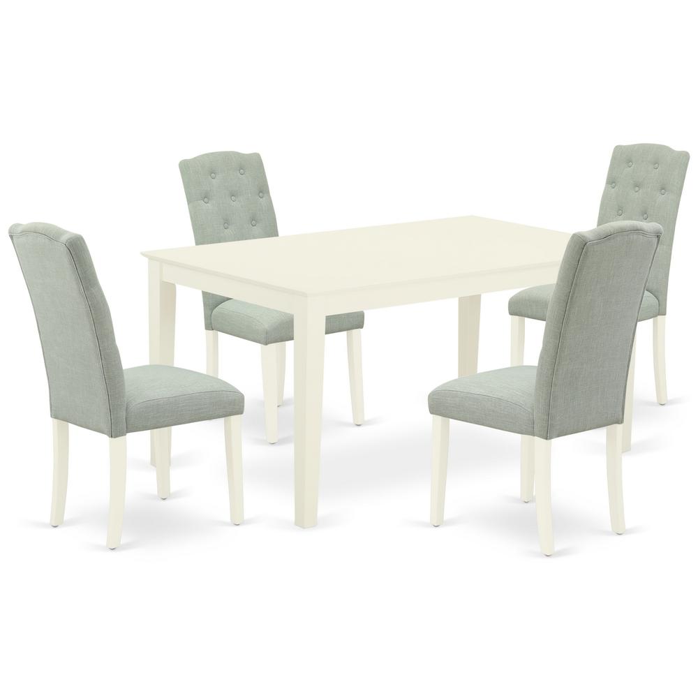 Dining Room Set Linen White, CACE5-LWH-15. Picture 1