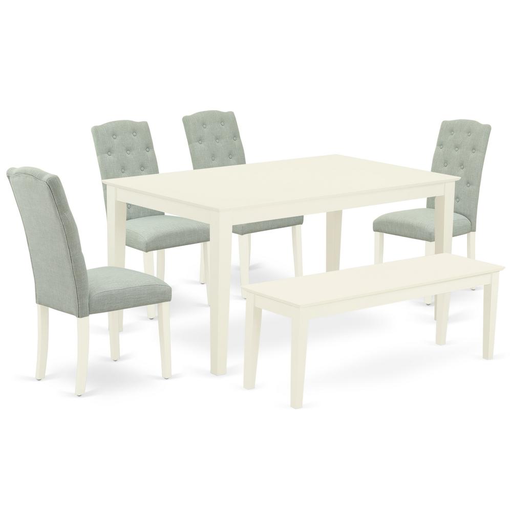 Dining Room Set Linen White, CACE6-LWH-15. Picture 1