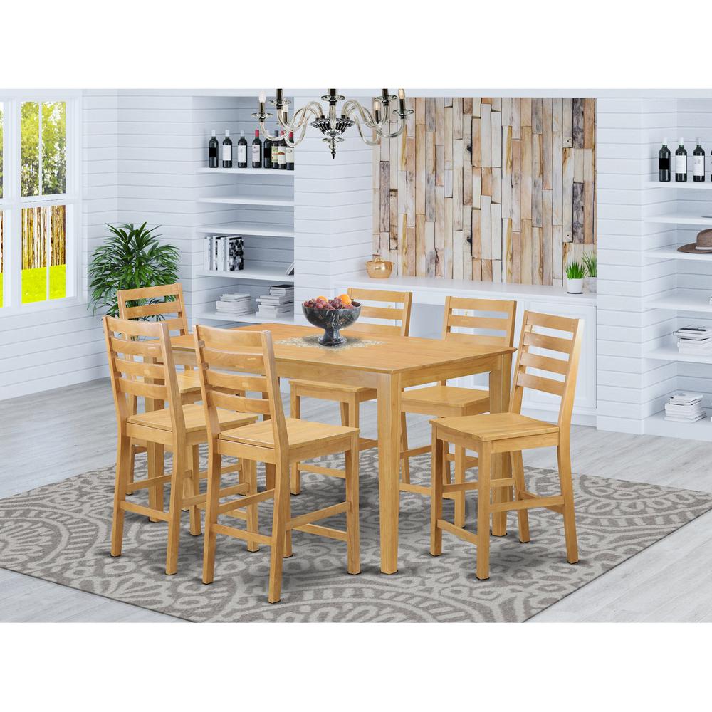 7  Pc  counter  height  set  -  high  Table  and  6  dinette  Chairs.. Picture 2