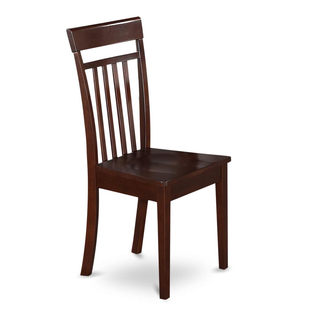 East West Furniture - ESCA3-MAH-W - 3-Pc Modern Dining Table Set - 2 Kitchen Chairs and 1 Dining Room Table (Mahogany Finish). Picture 3