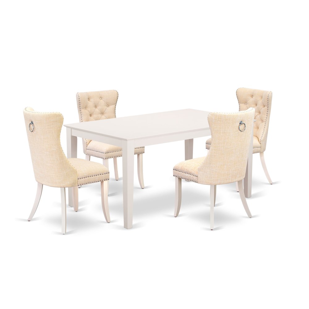 5 Piece Kitchen Table & Chairs Set Contains a Rectangle Dining Table. Picture 1