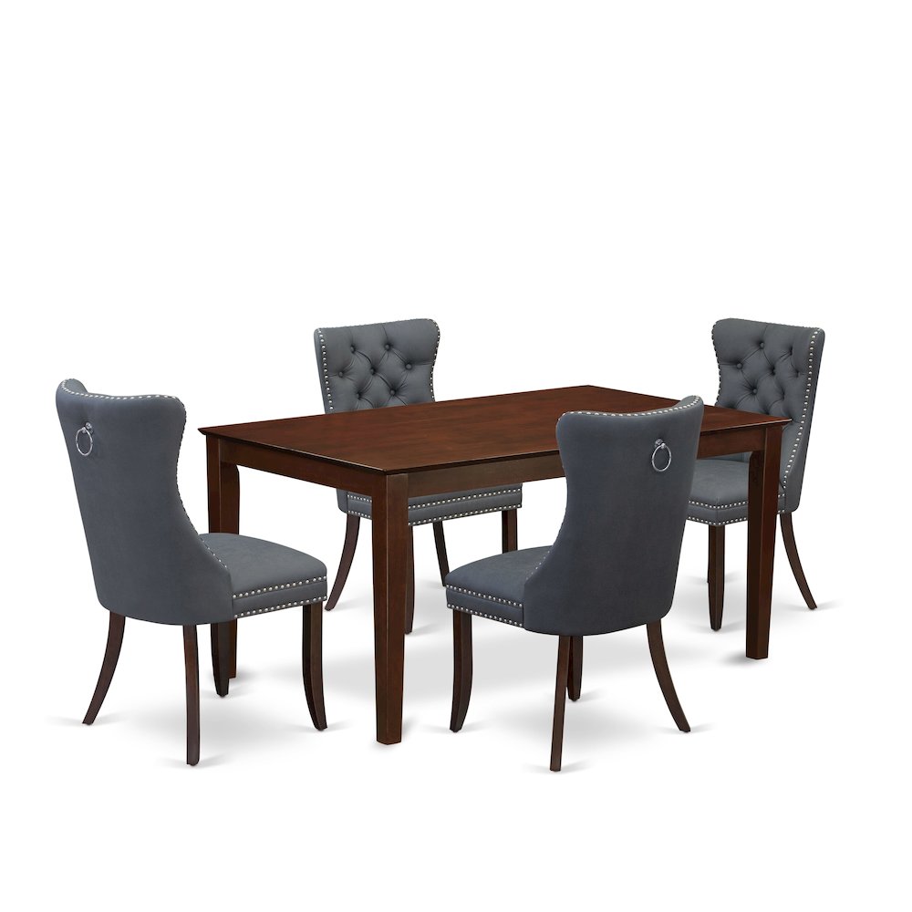 5 Piece Kitchen Table Set Contains a Rectangle Modern Dining Table. Picture 1